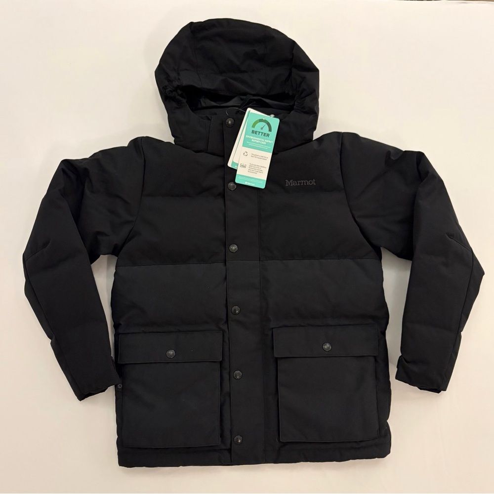 Marmot Fordham II 700 Down Hoody Jacket Kids Large Black NWT